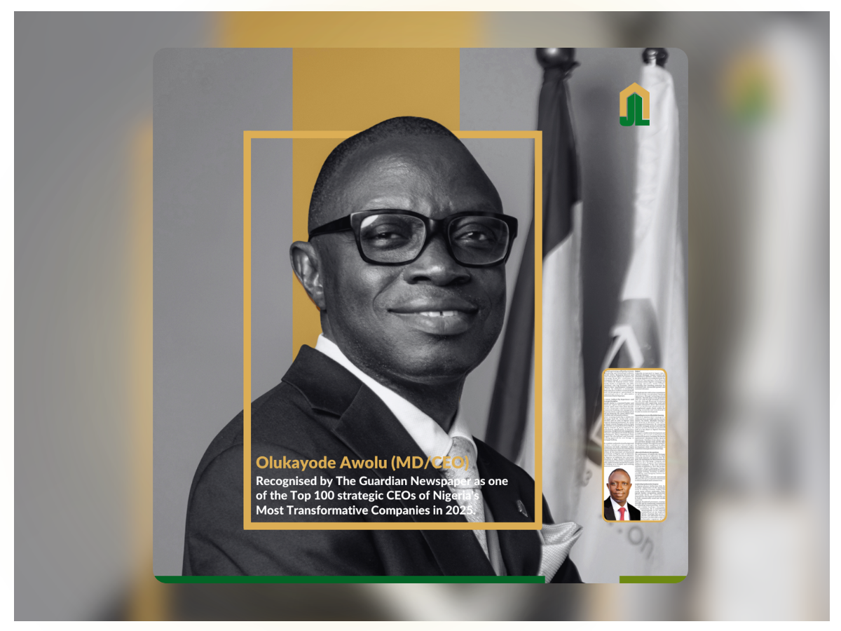 Jubilee-Life Mortgage Bank Celebrates MD/CEO Olukayode Awolu’s Recognition in The Guardian Newspaper Top 100 Strategic CEOs of Nigeria’s Most Transformative Companies in 2025